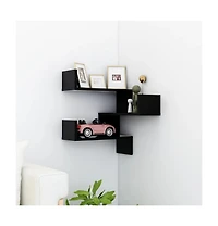 Wall Corner Shelf Black 15.7"x15.7"x19.7" Engineered Wood