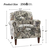 Gianluca Traditional Armchair with Nailhead Trims