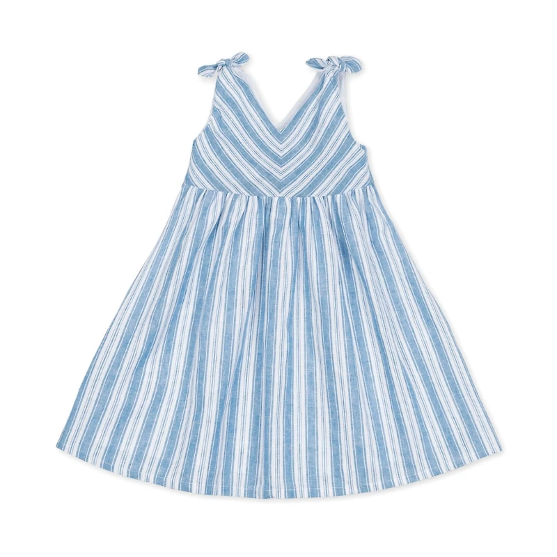 Hope & Henry Girls' Sleeveless Bow Shoulder Swing Dress