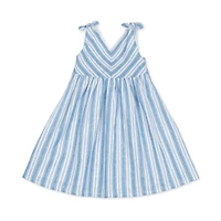 Hope & Henry Girls' Sleeveless Bow Shoulder Swing Dress