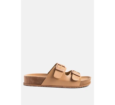 Womens Minata Platform Buckled Slide Sandals