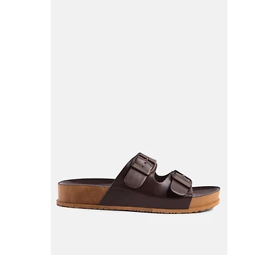 Womens Minata Platform Buckled Slide Sandals