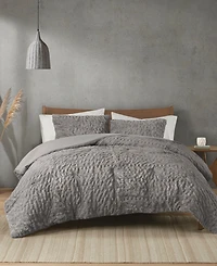 Madison Park Blair Ruched 3-Pc. Faux Fur Comforter Set, Full/Queen