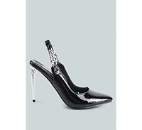 Womens Coveted Stiletto Heeled Slingback Sandals