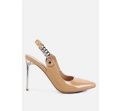 Womens Coveted Stiletto Heeled Slingback Sandals