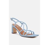 Womens Andrea Knotted Straps Block Heeled Sandals