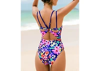 Cupshe Women's Ditsy & Petals Tummy Control One-Piece