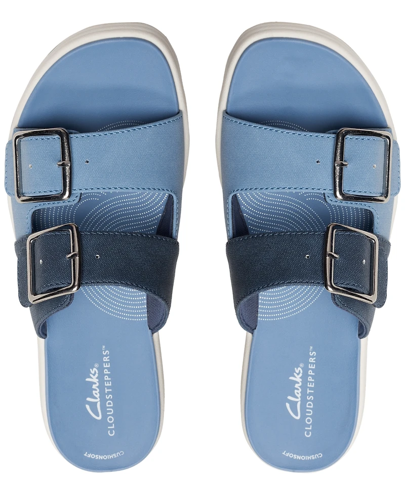 Clarks Women's Drift Buckle Slip-On Slide Wedge Sandals
