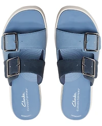 Clarks Women's Drift Buckle Slip-On Slide Wedge Sandals