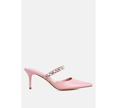 Women Star Secret Diamante Embellished Mules