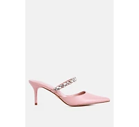Women Star Secret Diamante Embellished Mules