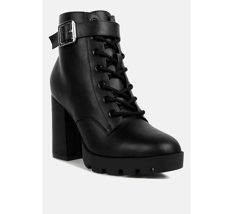 Womens grahams faux leather lace up boots