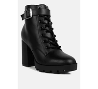 Womens grahams faux leather lace up boots