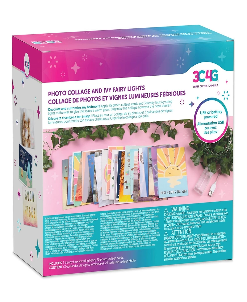 Three Cheers for Girls Photo Collage Ivy Fairy Lights