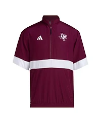 Men's adidas Maroon Texas A&M Aggies Strategy Short Sleeve Half-Zip Jacket