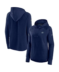 Women's Fanatics Heather Navy Columbus Blue Jackets Authentic Pro Pullover Hoodie