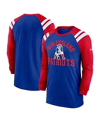 Men's Nike Royal, Red New England Patriots Classic Arc Raglan Tri-Blend Long Sleeve T-shirt