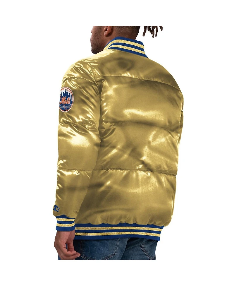 Men's Starter Gold New York Mets 2023 Subway Series Bronx Bomber Full-Snap Jacket