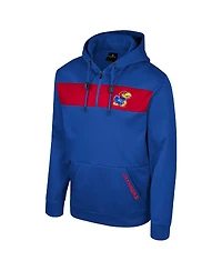 Men's Colosseum Royal Kansas Jayhawks Quarter-Zip Hoodie