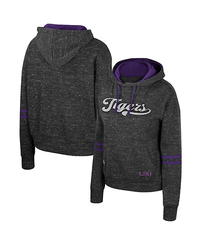Women's Colosseum Charcoal Lsu Tigers Catherine Speckle Pullover Hoodie