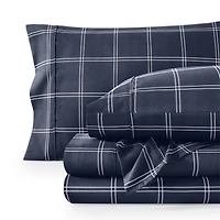 Bare Home Ultra-Soft Double Brushed Print Twin Sheet Set - Plaid