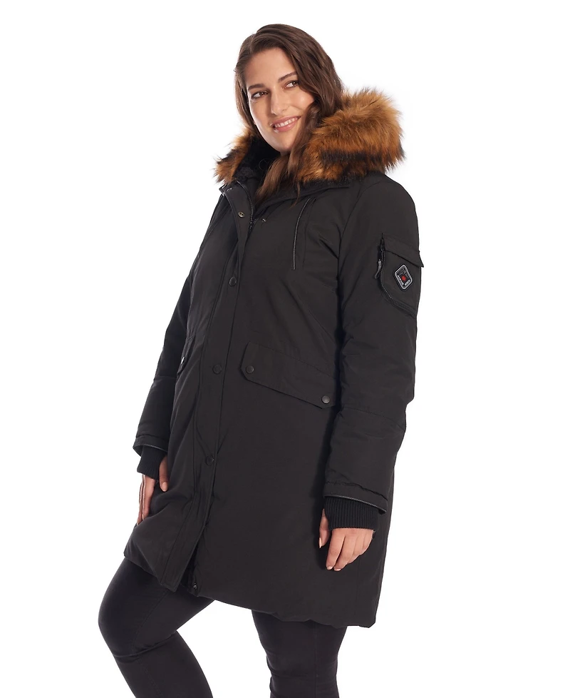 Alpine North Plus Laurentian Long Parka Winter With Faux Fur Hood