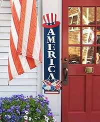 Glitzhome 42" H Patriotic, Americana Wooden America Porch Decor