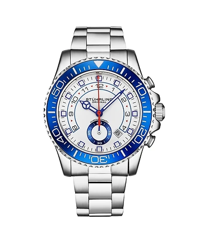 Men's Brigadier Quartz Chronograph Watch 42mm Diver With Stainless Steel Deployant Buckle