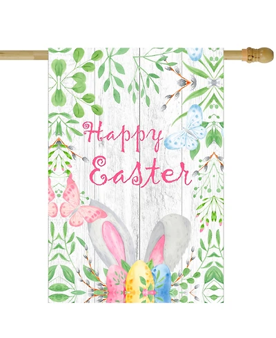 Northlight Happy Easter Rabbit Ears Outdoor House Flag 28" x 40"