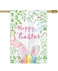 Northlight Happy Easter Rabbit Ears Outdoor House Flag 28" x 40"