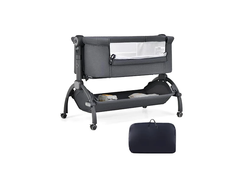 3-in-1 Baby Bassinet with Double-Lock Design and Adjustable Heights