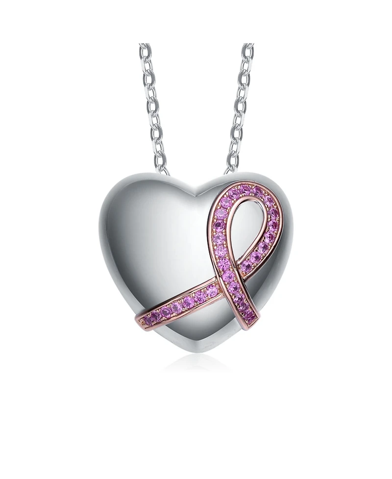 Gigi Girl Teens Two Tone with Infinity Pink Cubic Zirconia Heart Necklace