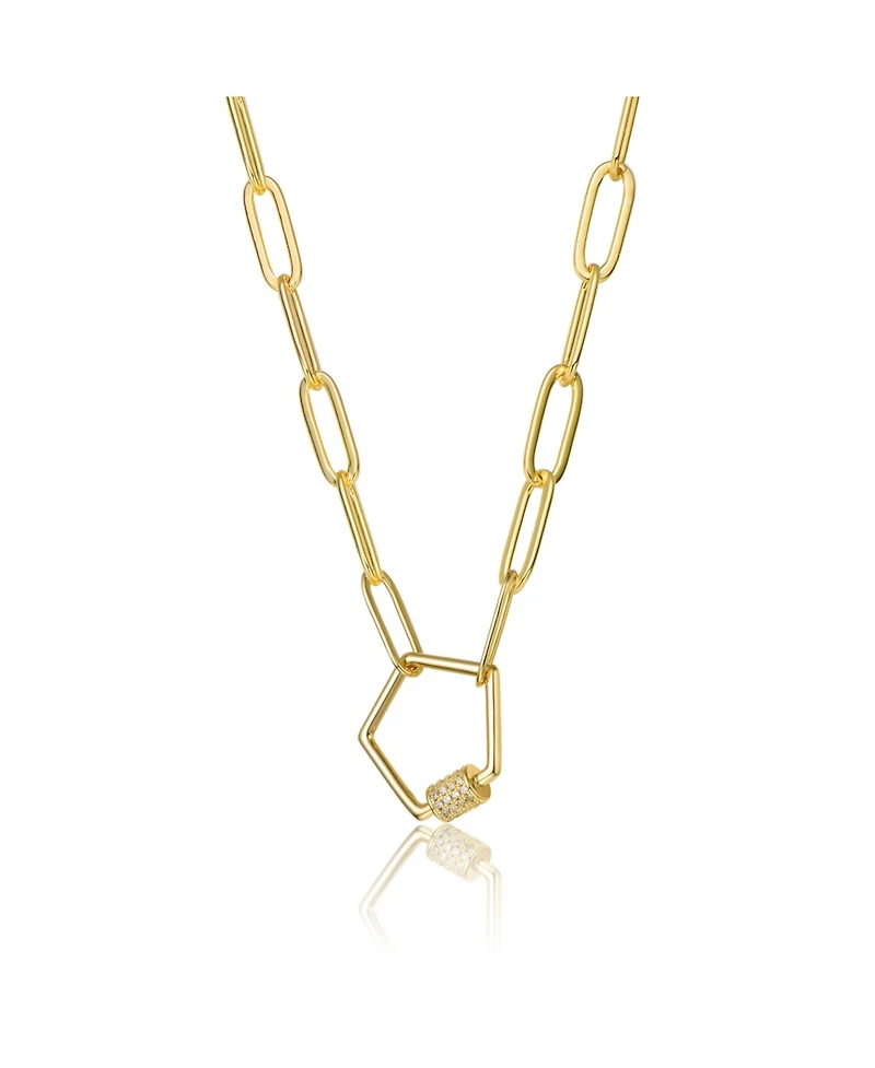 GiGiGirl Kids/Young Teens 14K Gold Plated Cubic Zirconia Pentagon Charm Necklace