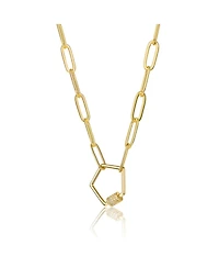 GiGiGirl Kids/Young Teens 14K Gold Plated Cubic Zirconia Pentagon Charm Necklace