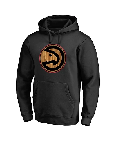 Men's Fanatics Black Atlanta Hawks Hardwood Pullover Hoodie