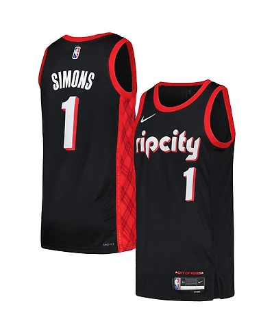 Men's Nike Anfernee Simons Black Portland Trail Blazers Swingman Player Jersey - City Edition