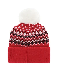 Women's '47 Brand Red Chicago Blackhawks Elsa Cuffed Knit Hat with Pom