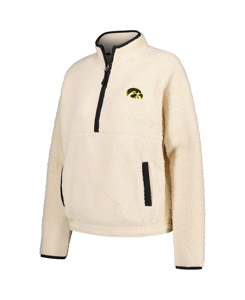 Women's Natural Iowa Hawkeyes Everest Half-Zip Sweatshirt