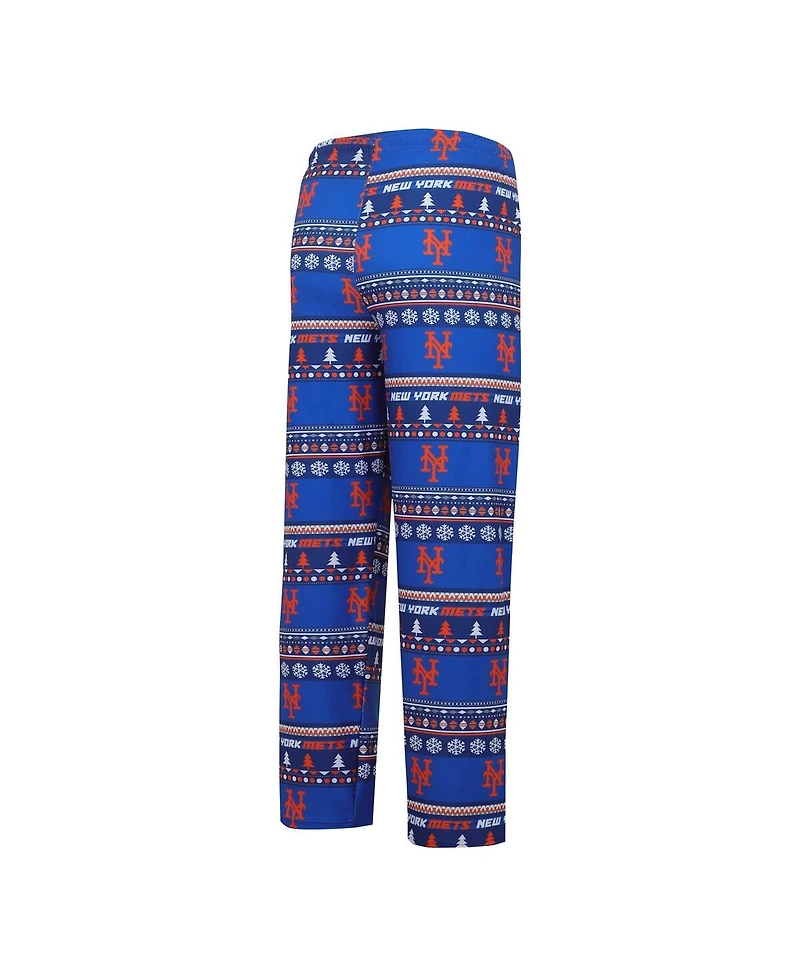 Men's Concepts Sport Royal New York Mets Knit Ugly Sweater Long Sleeve Top and Pants Set