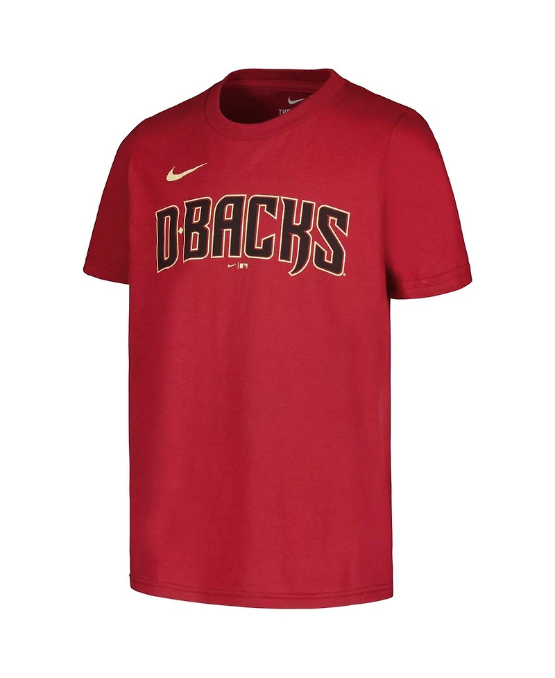 Big Boys Nike Zac Gallen Red Arizona Diamondbacks Name and Number T-shirt