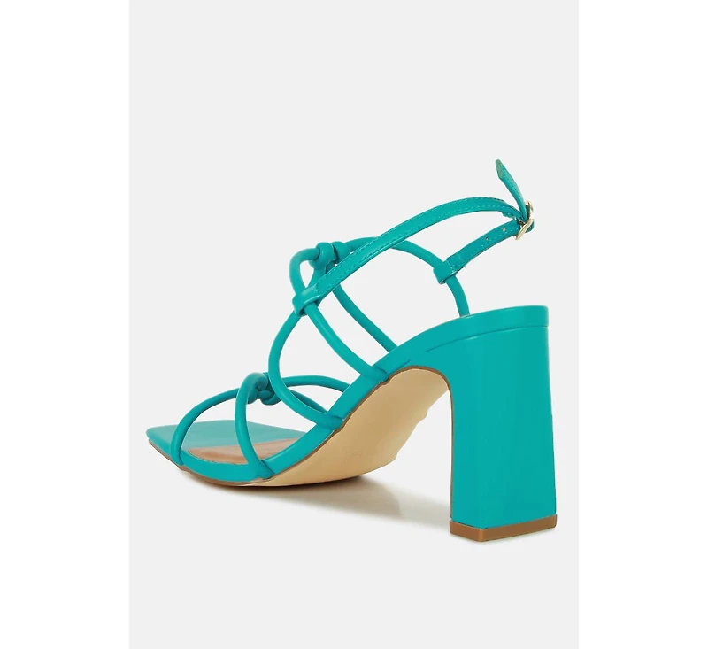 Kralor Knotted Strap Italian Block Heel Sandals