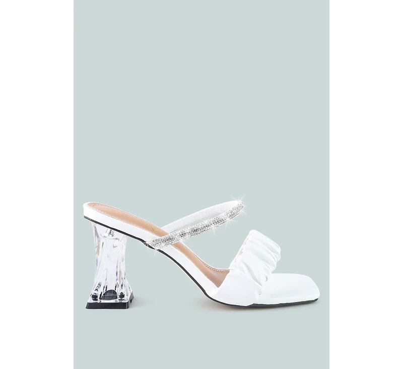 Date Look Clear Heel Rhinestone Sandals Women