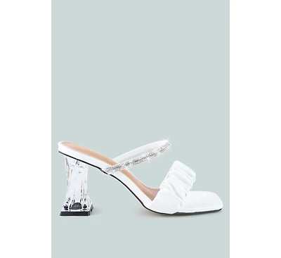 Date Look Clear Heel Rhinestone Sandals Women