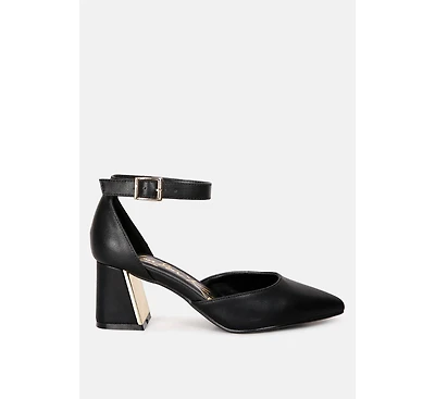 Myla Faux Leather Metallic Sling Heeled Sandals Women