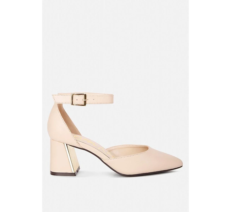 Myla Faux Leather Metallic Sling Heeled Sandals Women