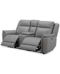 Addyson 77" 3-Pc. Leather Sofa with 2 Zero Gravity Recliners Power Headrests & 1 Console, Created for Macy's