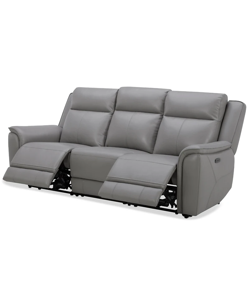 Addyson 88" 3-Pc. Leather Sofa with 2 Zero Gravity Recliners Power Headrests & 1 Armless Chair, Created for Macy's