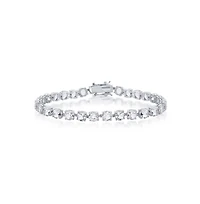 Sterling Silver Round Gem Tennis Bracelet