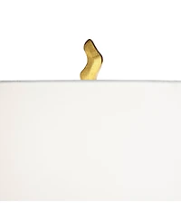 Possini Euro Design Organic Sculpture 29" Tall Modern Glam End Table Lamp Gold Finish Single White Shade Living Room Bedroom