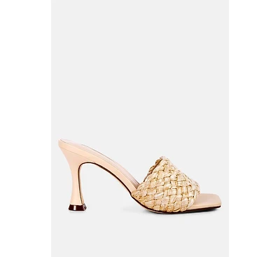 Womens Ny Tour Braided Strap Heel Sandals